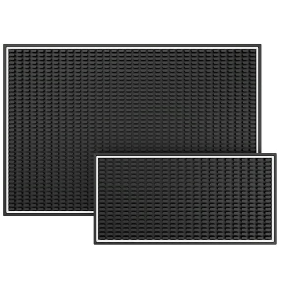 Premium Bar Mat, Premium A Bar Above Heavy Duty Bar Mat, 0.4in Thick Durable and Stylish Service Rubber Bar Mat for Spills, Coffee, Bars, Restaurants and Counter Top Dish Drying Mat, 2Pack