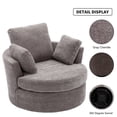 thumbnail image 4 of Aukfa Swivel Accent Chair, 42" Oversized Barrel Chair Read Chair for Living Room, Chenille, Gray, 4 of 15