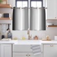 thumbnail image 2 of Ombre Black White Kitchen Curtains Short 54 Inch Length, Simple Abstract Striped Farmhouse Grommet Top Bedroom Living Room Curtains, Light Filtering Cafe Curtain Drapes 2 Panels Set 84''x54'', 2 of 9