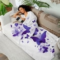 thumbnail image 5 of LHSHID Blanket Purple Butterfly Blanket Butterfly Gifts for Women Fall Throw Blanket for Couch Bed Butterfly Decorations Flannel Fleece Summer Blanket Get Well Gifts for Women 30"x40", 5 of 8