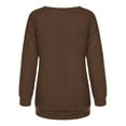 thumbnail image 3 of Aayomet Oversized Sweatshirt For Women Women's Casual Long Sleeve Color Block Round Neck Loose Fit Blouses T Shirts Sweatshirts Pullover Tops Shirts,Coffee XL, 3 of 4