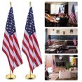thumbnail image 2 of Yescom 6FT Sectional Indoor Flag Pole Kit Aluminum Gold Pole Ball Topper with 3x5Ft  US Flag & Base Stand 2 Pack, 2 of 11