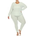 thumbnail image 2 of White Mark Women's Plus Size Waffle Pajama Set, 2 of 6