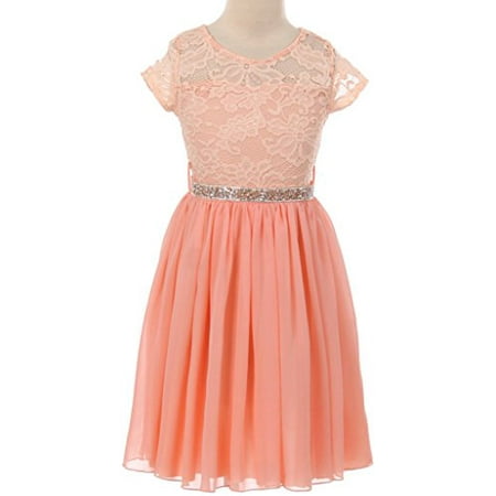 BNY Corner - Flower Girl Dress Lovely with Floral Lace Chiffon Skirt ...