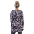 thumbnail image 3 of 24/7 Comfort Apparel Womens Purple Print Scoop Neck Long Sleeve Tunic Top, 3 of 4