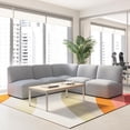 thumbnail image 2 of Assemble Modular 5 Seater L Shaped Sectional Lounge Sofa in Fog Fabric, 2 of 8
