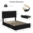 thumbnail image 2 of Full Size Upholstered Bed Frame with 4 Storage Drawers, Adjustable Headboard and Wooden Slats Support, No Box Spring Needed,Easy to Assemble, 2 of 7