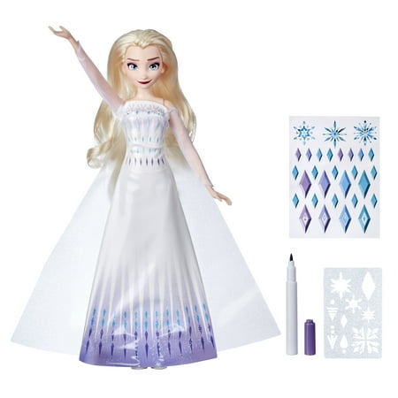 Disney''s Frozen 2 Design-A-Dress Elsa Doll with Stickers, Marker, and Stencil