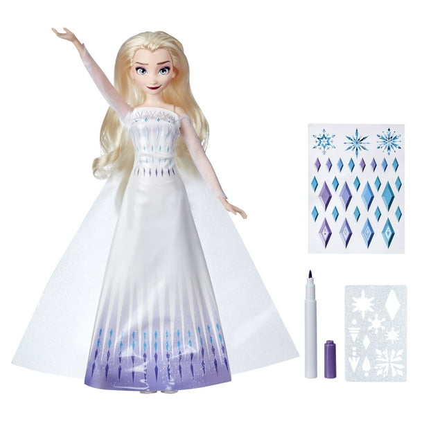 Disney S Frozen 2 Design A Dress Elsa Doll With Stickers Marker And Stencil Walmart Com Walmart Com