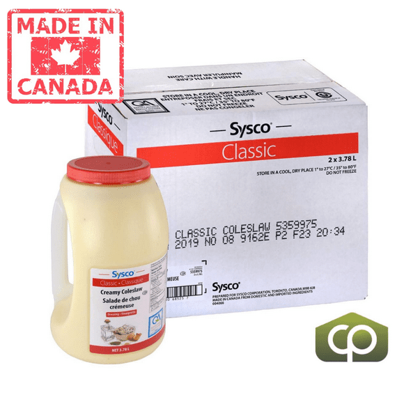 Sysco Classic Creamy Coleslaw Dressing 3.78L (8.34 lbs) (2/Case)- Canadian Made