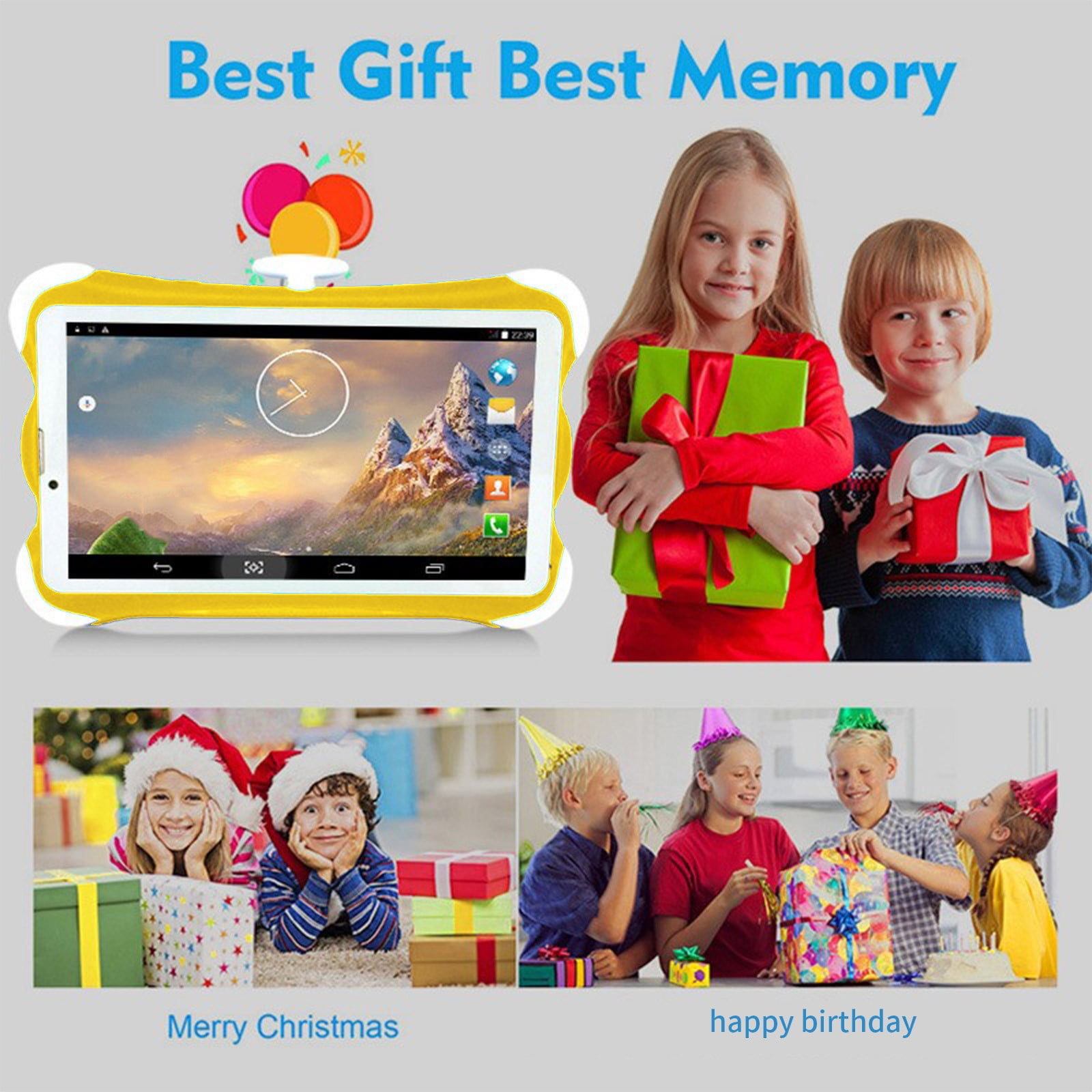 Skegnu 7-inch Children's Tablet Computer Android Tablets Children's Early Education Learning Machine Parent-child Gift Machine Christmas Gift Support For SIM Card Call Gifts for Family 50% Off Clear!