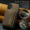 thumbnail image 4 of 2 In 1 Wallet Case Compatible with iPhone 17, Premium PU Leather Phone Case Back Cover Magnetic Detachable with Trifold Wallet Card Holder Pocket for iPhone 17, Coffee, 4 of 11