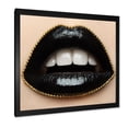 thumbnail image 2 of Designart 'Woman Lips With Black Lipstick & A Gold Chain' Modern Framed Art Print, 2 of 4