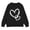 Black, variant on GiLiling Girls Preppy Heart Sweatshirt, Cute Oversized Pullover, Kids Valentine's Day Graphic Crewneck Athletic Sweater with Pocket (Navy, 13-14 Years)