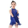 thumbnail image 4 of WEAIXIMIUNG Christmas Girls Performance Latin Dance Jumpsuit Training Fringe Skirt Competition 140, 4 of 4