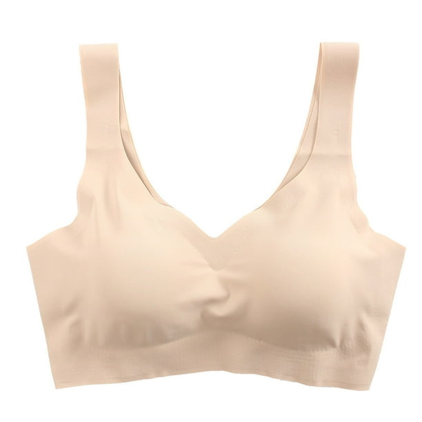 Aimly Women's Cotton Non-Padded Low Coverage Sports Bra - Beige