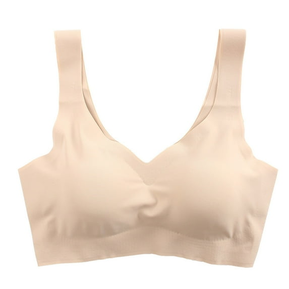 zuwimk Bras For Women,Women's Wireless Bra with Cooling Seamless Smooth Comfort Wirefree T-Shirt Bra Z-Beige,S