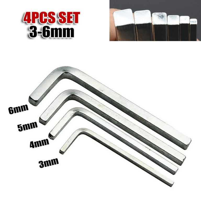 4 Pcs L Shape Square Head Wrench Square Key 4 Point Wrench Screwdriver Set  3-6mm