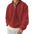thumbnail image 2 of Men Casual Loose Long Sleeve Button Down Pullover Shirts Sweatshirts V Neck Tops, 2 of 8