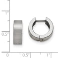 thumbnail image 3 of FB Jewels Stainless Steel Brushed Round Hinged Hoop Earrings, 3 of 3