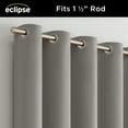 thumbnail image 4 of Eclipse Blackout Curtains, Darrell Thermaweave Grommet Extra Wide Curtains, Sliding Door Curtains 84 in x 100 in, Grey, Sold as a Single Curtain Panel, 4 of 8