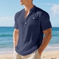 thumbnail image 2 of Camisetas de Bolsillo de Manga Larga para Hombres No Aplicables Aquí, Camisetas de Navidad de Manga Larga para Hombre No Incluidas, Cuello de Lino de Manga Corta, 2 of 9