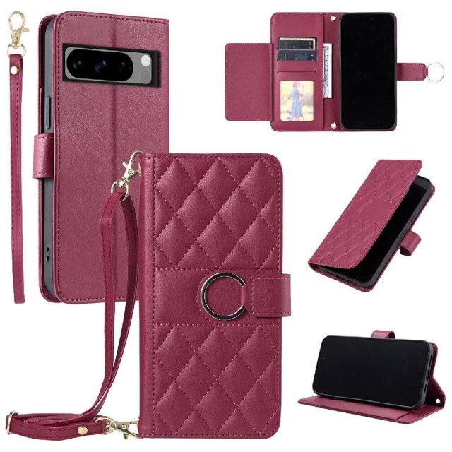 Funda tipo billetera GANGXUN para Google Pixel 8 Pro – Tapa abatible con correa para mujer