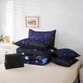 thumbnail image 4 of Manfei Glitter Boho Sun Bedding King Size, Bling Stars Print Bed Set, Mystic Starry Sky Reversible Bedding Sets King Size, Lightweight Bedroom Decoration, 7pcs, 4 of 7