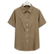thumbnail image 5 of Camisas de Manga Larga para las Mujeres Suelto Ajuste Solapa Botón de Manga Corta Blusa de Túnica, Suaves Camisas de Manga Larga para las Mujeres Bajo Scrubs Desgaste de Verano Casual, 5 of 7