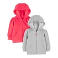 thumbnail image 1 of Sudaderas con capucha Simple Joys de Carter's Girls de 6 a 9 meses, paquete de 2 unidades, 1 of 3