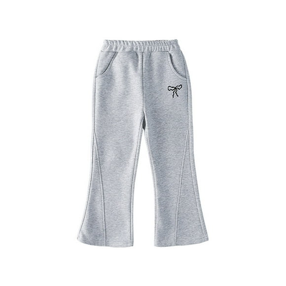 JAKANYQ Infant Girls Leggings Pants Trousers Yoga Pants For Girls Cute Pants Kids Soft Full Length Comfy Leggings Pants Trousers Light Gray 12-18 Months