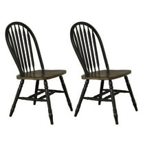 Carolina Crossing Windsor Side Chair)-Black- Set of 2