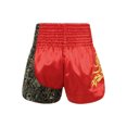 thumbnail image 2 of Doomiva Men's Drawstring Boxing Trunks for Training Punching, Sparring Fitness Gym Kickboxing Shorts Red&Grey L, 2 of 7