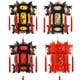 thumbnail image 1 of Farol rojo antiguo, farol de palacio, farol de caballo giratorio hexagonal, candelabro para inauguración de la casa, Festival de primavera, 1 of 3