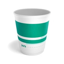 Perk Insulated Double Wall Paper Hot Cup 10 oz. White/Teal 40/Pack (PK59482)