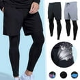thumbnail image 2 of Men's Running Pants Compression Sport Tights 2 In 1 Quick Dry Fitness Gym L6Z8, 2 of 5
