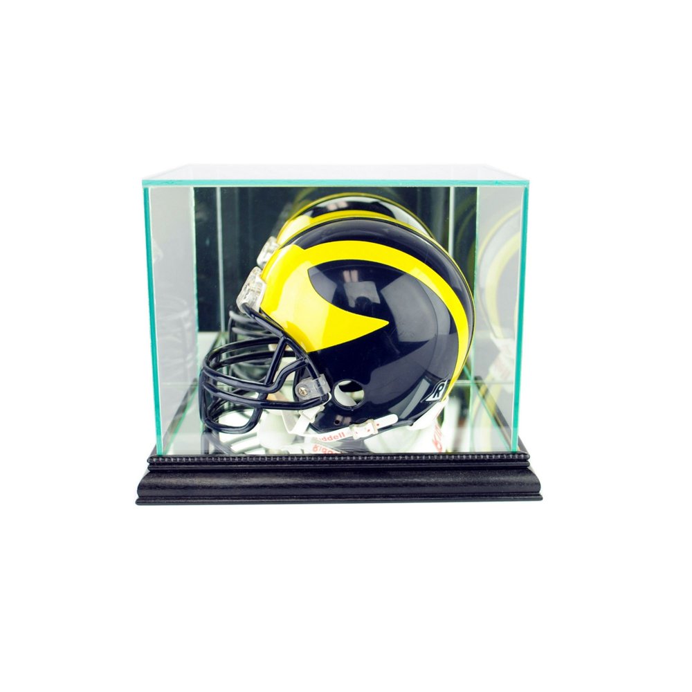 Perfect Cases Mini Football Helmet Display Case, Black Finish