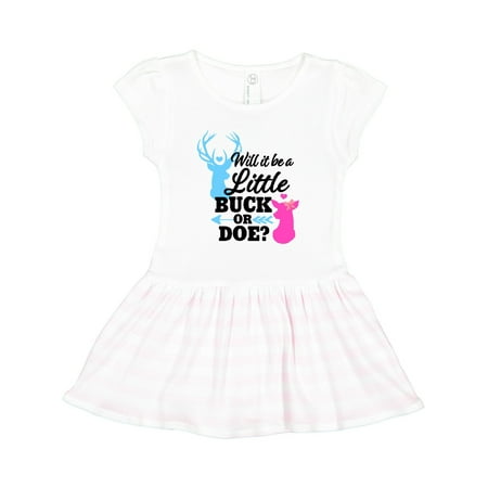 

Inktastic Gender Reveal Will It Be a Little Buck or Doe Gift Toddler Girl Dress