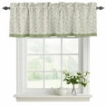 thumbnail image 2 of Green Floral Valances for Windows, Decorative Rod Pocket Window Valance Curtains, Spring Flowers Short Curtain Drapes for Kitchen/Bathroom/Living Room, 2 Panels, 42" W x 18" L, 2 of 8