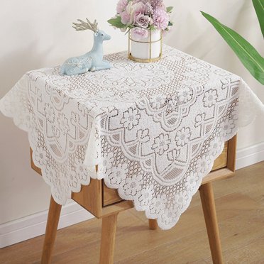 Leaveforme Retro Sunflower Pattern Lace Cotton Linen Fabric Tablecloth ...