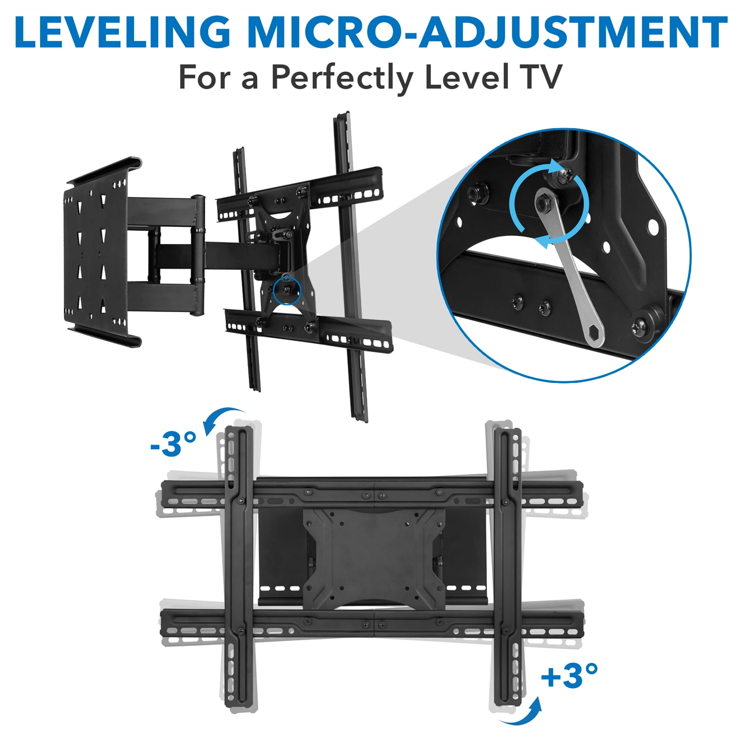 Mount-It! Full Motion TV Wall Mount with Swivel and Tilt, Fits 40" to 80" Screens, 132 lbs. Capacity