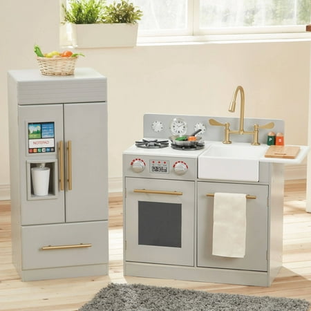 Teamson Kids - Little Chef Chelsea Modern Play Kitchen - Silver (Grey Kitchens Best Designs)