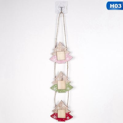 Outdoor Christmas Tree Frame KABOER New Wooden Painted Snowflake Christmas Photo Frame Tree String Christmas Tree Decoration Pendant ()