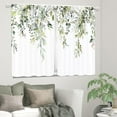 thumbnail image 4 of Sage Green Eucalyptus Leaves Kitchen Curtains 36 Inch Length 2 Panels Watercolor Plant Rustic Floral Flower Botanical Bathroom Window Curtains Short Cafe Curtain Window Tiers Treatment Drapes, 4 of 4