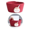 thumbnail image 4 of Cesta de almacenamiento tejida a mano con hilo de algodón, organizador de juguetes y basura para niños. Pingüino rojo vino, 4 of 9