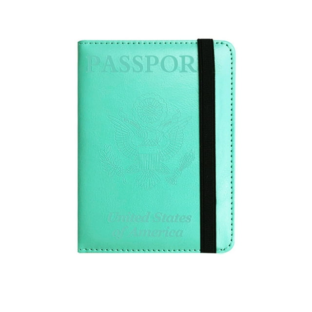 Passport Wallet Passport Holder Cover Case Leather Travel Wallet Rfid Blocking for Men Women,Green