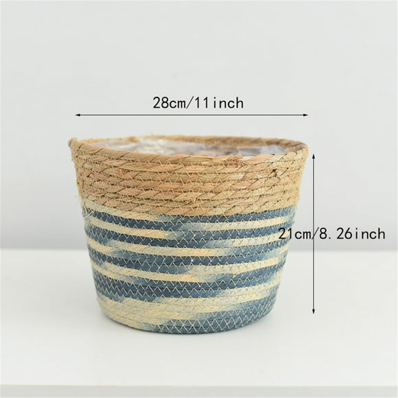 Danhjin Woven Basket Flower Pots Cover Storage Basket Plant Woven Basket Planter Flower Pot Garden Flower Pots