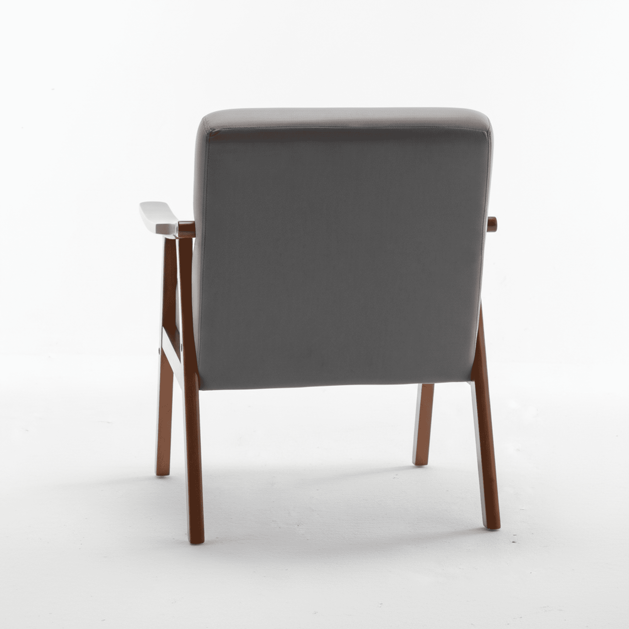 MOONMISS Mid Century Modern Accent Chair Solid Wood Frame Microfiber Living Room,Gray Velvet