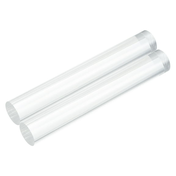 Uxcell 2pcs Acrylic Round Rods 9/16" x 4" Clear Acrylic Dowel Rods Sticks Acrylic Plastic Sticks Strip for DIY Crafts Lighting Gardening Decorations - 15mm x 100mm