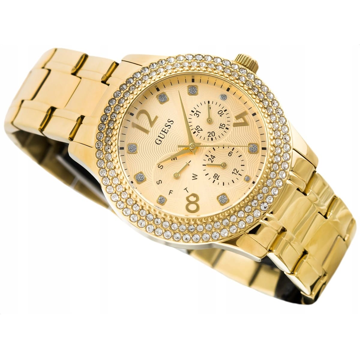 GUESS LADIES GOLD TONE CASE GOLD TONE STAINLESS STEEL WATCH U1097L2 - image 3 of 4